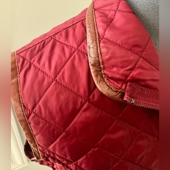 Beretta Sz M LUCIANO BARBERA Italian Burgundy Nylon Quilted Leather Trim Vest - Picture 8 of 15